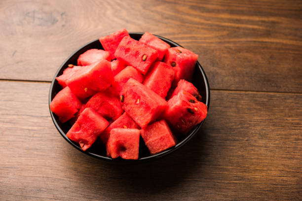 istock Watermelon / tarbooj fruit cube slices served in a bowl. selective focus 1141666838