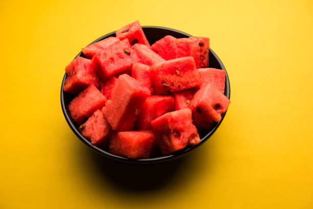 istock Watermelon / tarbooj fruit cube slices served in a bowl. selective focus 1141667557