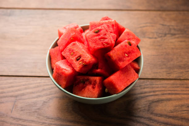 istock Watermelon / tarbooj fruit cube slices served in a bowl. selective focus 1141667915