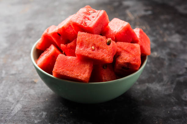 istock Watermelon / tarbooj fruit cube slices served in a bowl. selective focus 1141668685