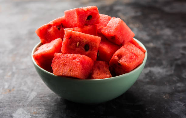 istock Watermelon / tarbooj fruit cube slices served in a bowl. selective focus 1141669457