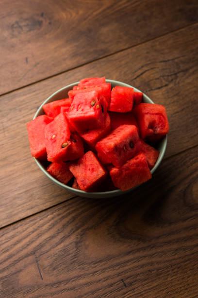 istock Watermelon / tarbooj fruit cube slices served in a bowl. selective focus 1141671044