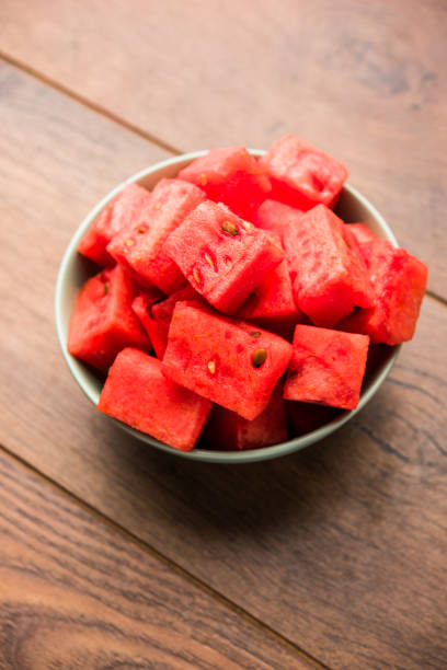 istock Watermelon / tarbooj fruit cube slices served in a bowl. selective focus 1141671289
