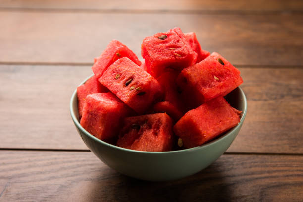 istock Watermelon / tarbooj fruit cube slices served in a bowl. selective focus 1141671358