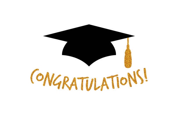 Graduation Logo Design with congratulations greeting- Vector Graduation Logo Design with congratulations greeting- Vector illustration prom stock illustrations