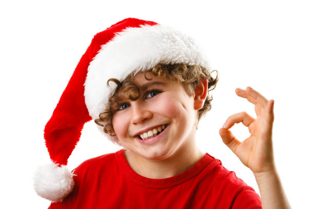 Christmas time - boy with Santa Clause hat