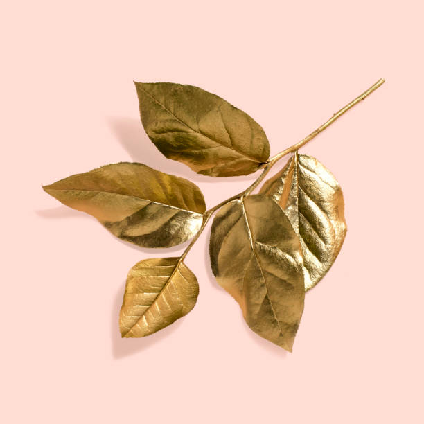 istock Golden branch with leaves 1141673101