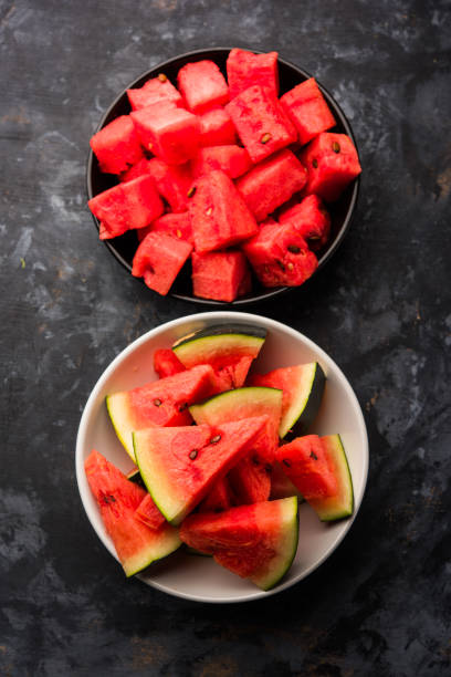 istock Watermelon / tarbooj fruit cube slices served in a bowl. selective focus 1141673244
