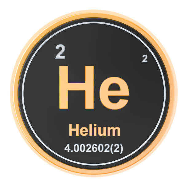 Helium He chemical element. 3D rendering isolated on white background