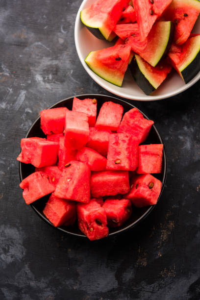 istock Watermelon / tarbooj fruit cube slices served in a bowl. selective focus 1141673426