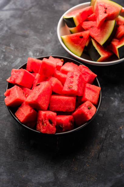 istock Watermelon / tarbooj fruit cube slices served in a bowl. selective focus 1141673517