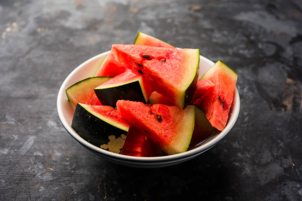 istock Watermelon / tarbooj fruit cube slices served in a bowl. selective focus 1141674101
