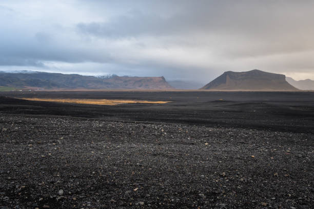 istock Volcanic Landscape in Iceland and Cloudy Sky in Fall 1141674555