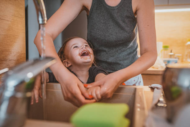 istock My little boy is getting big, reaching the basin already 1141674597