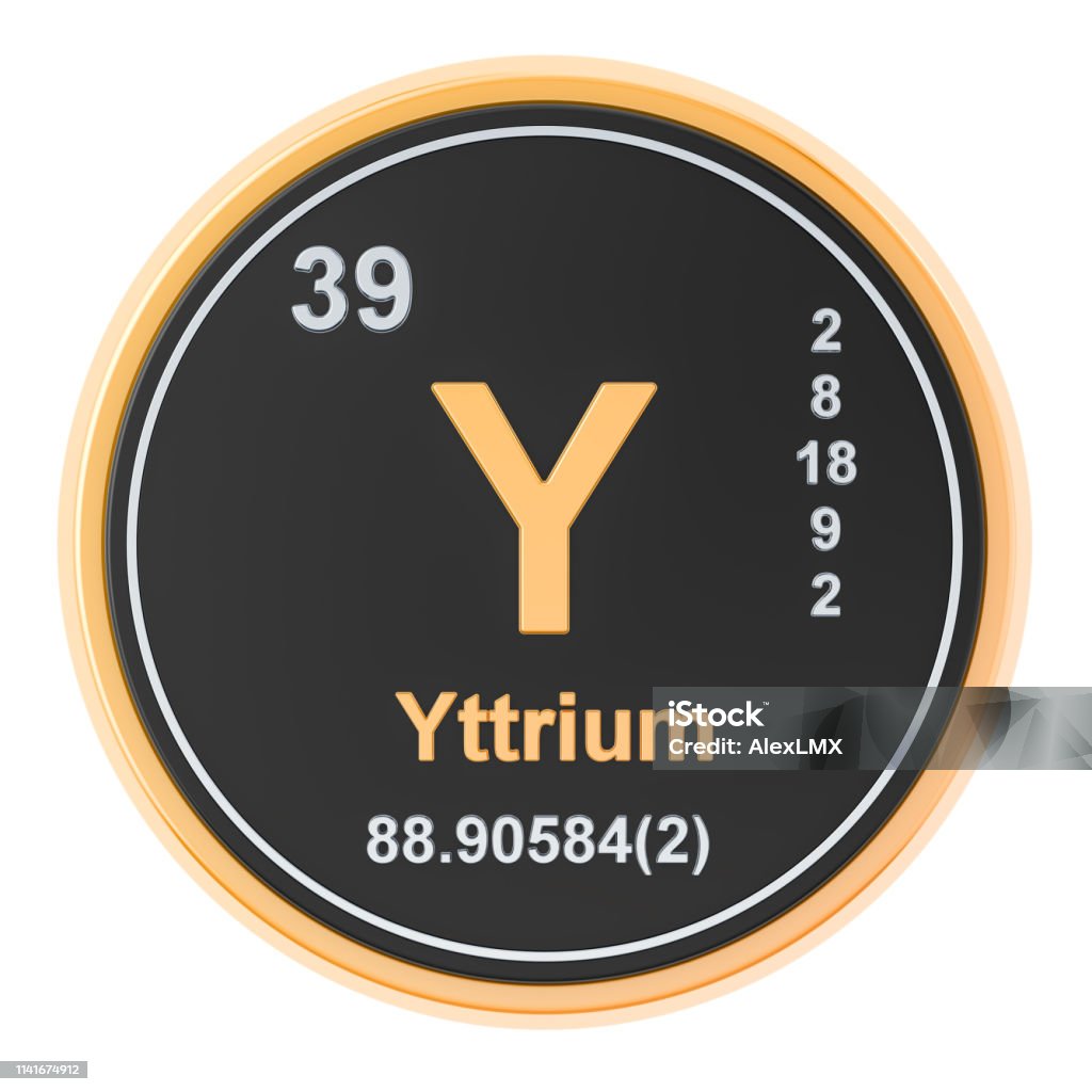 イットリウム Y 化学元素白い背景に分離された3d レンダリング 3Dのストックフォトや画像を多数ご用意 3D, アイコン