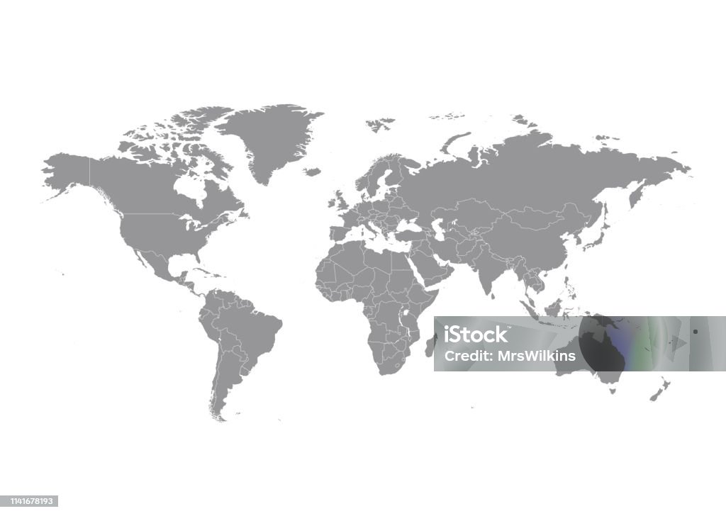 Mappez le monde avec le vecteur de pays - clipart vectoriel de Planisphère libre de droits