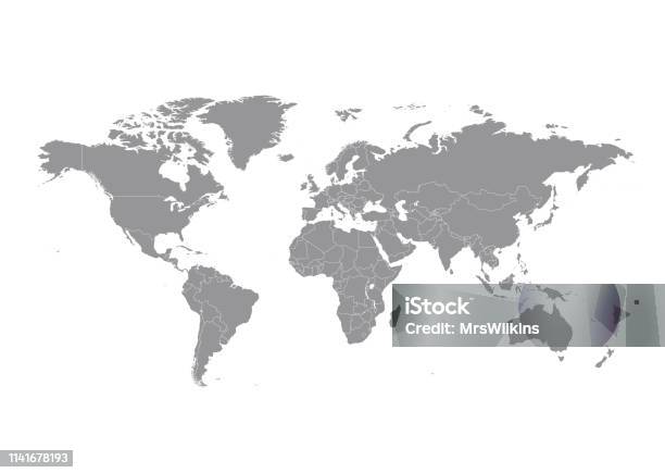 Mappez Le Monde Avec Le Vecteur De Pays Vecteurs libres de droits et plus d'images vectorielles de Planisphère - Planisphère, Carte, Vectoriel