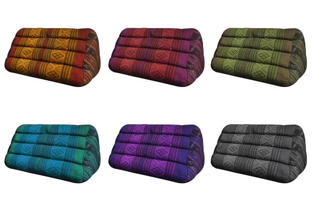 Thai pillows on the white background