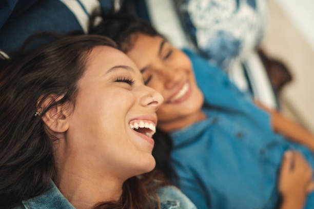Women having fun at home