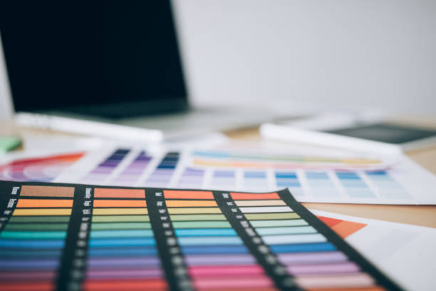 istock Designer's equipment is placed on the desk. 1141687604
