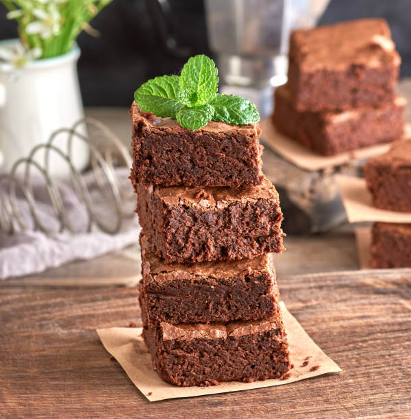 istock stack of square pieces of baked brownie 1141689082