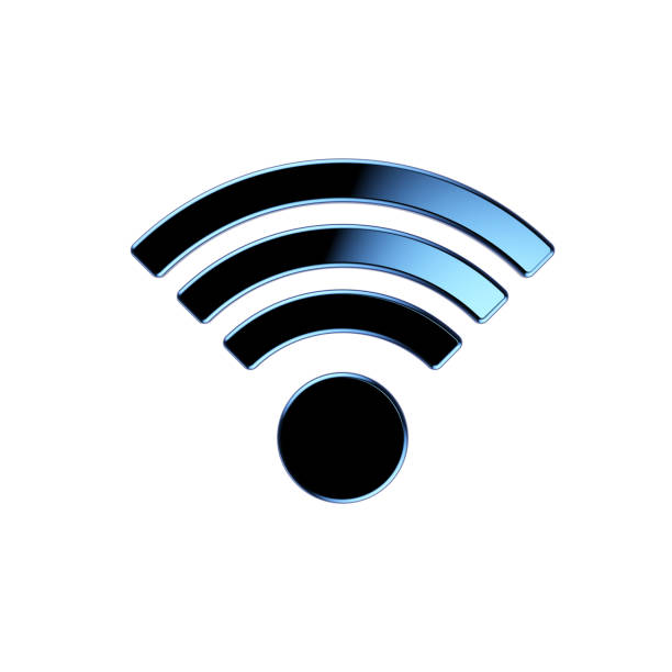 The 3d rendering of Wifi signal icon isolated on white background