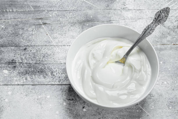 istock Sour cream in bowl . 1141692422
