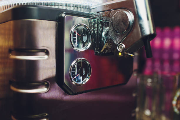 istock Thermometer Coffee Machine equipment cafe industry. close-up 1141693176