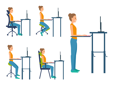 Different Types Seats Illustration Set About Healthy Natural