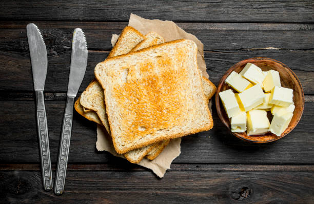 istock Toasted bread and butter. 1141695752