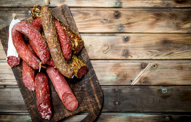 istock The range of different types of salami. 1141696854