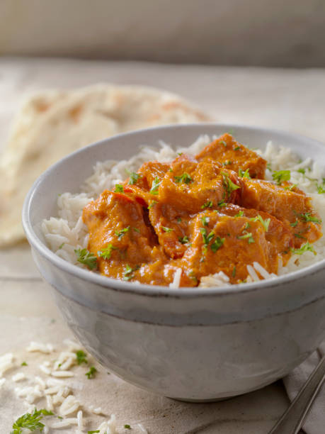 istock Tofu Curry with Rice and Naan Bread 1141696893