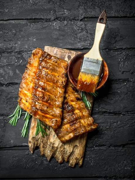 istock Grilled ribs with sauce. 1141697651