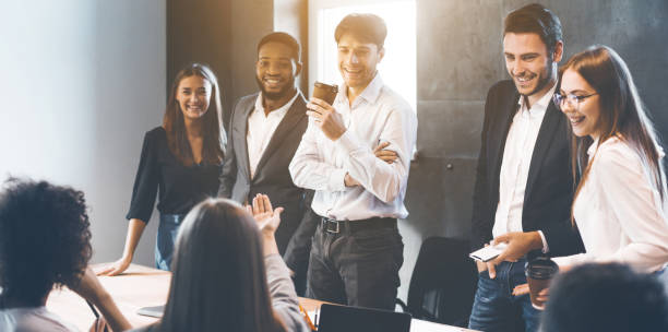 istock Business colleagues discussing new project on meeting 1141697918