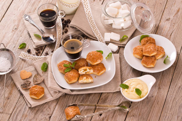 istock Puff pastries with custard cream. 1141698171