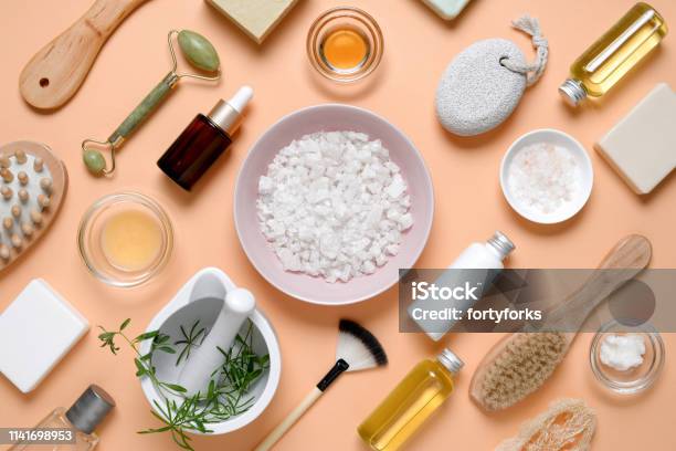 Spa Products For Home Skin Care Stock Photo - Download Image Now - Merchandise, Skin Care, Beauty