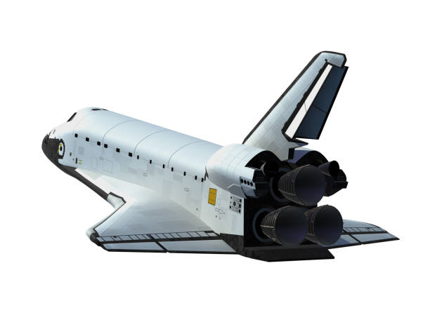 American Space Shuttle Isolated On White Background stock photo