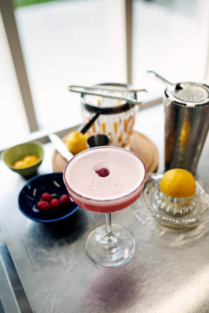 istock Making a Clover Club Cocktail. 1141700189