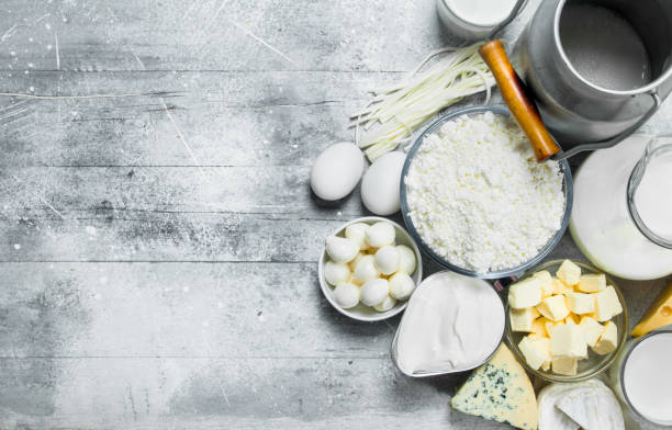 istock variety of dairy products . 1141706106