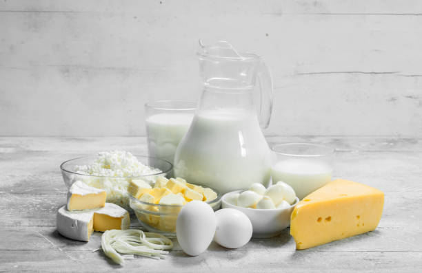 istock variety of fresh dairy products. 1141706423