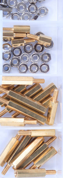 istock Brass Standoff Spacer Male and Female set in plastic container 1141709196