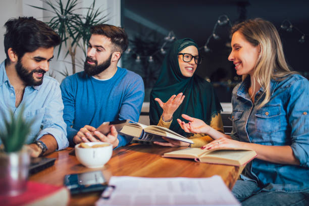 istock Group of students study at home. Learning and preparing for university exam. 1141711288