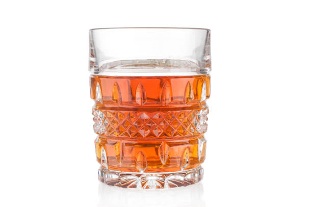 istock Cognac crystal glass close up on white background 1141711518