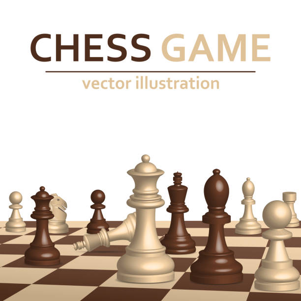 Chess game competition vector design illustration Beautiful vector design illustration of chess game competition three dimensional chess stock illustrations