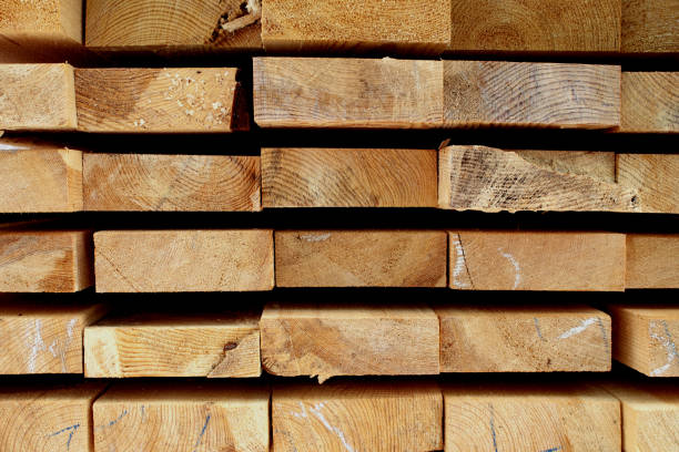 istock Stacked stack of wooden boards, wooden background 1141721147