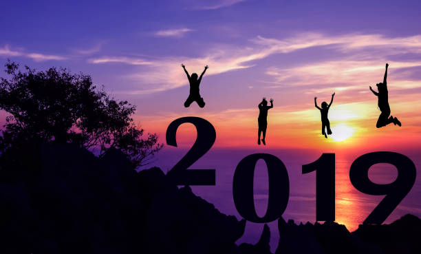 istock New year 2019 silhouette background concept 1141727235