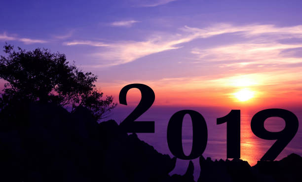 istock New year 2019 silhouette background concep 1141728487