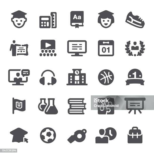 University Icons Stock Illustration - Download Image Now - Learning, Backpack, Basketball - Ball