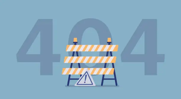 Vector illustration of Error 404, not found page message
