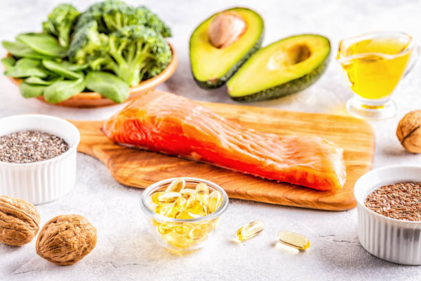 istock Animal and vegetable sources of omega-3 acids. 1141730079